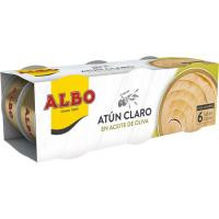 Atún claro en aceite de oliva ALBO, pack 6x65 g