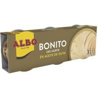 Bonito en aceite de oliva ALBO, pack 3x65 g