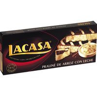 Turrón de praline-arroz con leche LACASA, caja 225 g