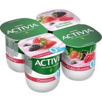 Activia 0% cremoso sabor a frutas silvest. DANONE, pack 4x125 g