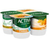 Activia 0% cremoso sabor mango DANONE, pack 4x120 g