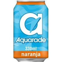 Refresco isotónico de naranja AQUARADE, lata 33 cl