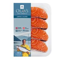 Lomitos de salmón a la plancha OLAV`S, pack 4x40 g