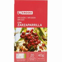 Infusión Zarzaparrilla EROSKI, caja 20 sobres