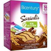 Barrita de choco-leche sin gluten BICENTURY SARIALIS, caja 78 g