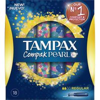 Tampón regular TAMPAX Compak Pearl, caja 18 unid.