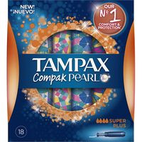 Tampón superplus TAMPAX Compak Pearl, caja 18 unid.