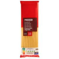 Spaghetti de cocción rápida EROSKI, paquete 500 g