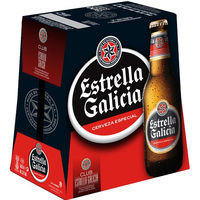 Cerveza especial ESTRELLA GALICIA, pack botellín 6x25 cl