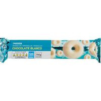 Rosquilla de chocolate blanco EROSKI, paquete 150 g
