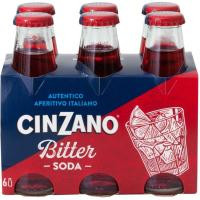 Bitter con soda CINZANO, pack 6x10 cl