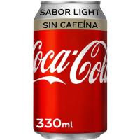 Refresco de cola light sin cafeína COCA COLA, lata 33 cl