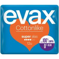 Compresa super con alas EVAX COTTONLIKE, paquete 12 uds