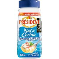 Nata para cocinar espesa especial pasta PRESIDENT, bote 250 ml