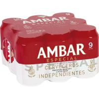 Cerveza AMBAR, pack lata 9x33 cl