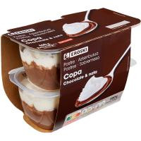 Copa de chocolate-nata EROSKI, pack 4x115 g