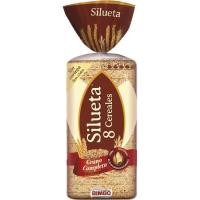 Pan de molde sin corteza 8 cereales BIMBO, paquete 450 g