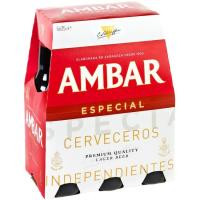 Cerveza especial AMBAR, pack 6x25 cl