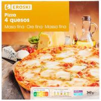 Pizza 5 quesos EROSKI, caja 345 g