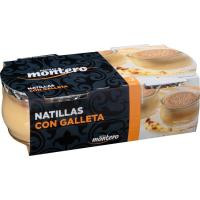 Natillas con galleta MONTERO, pack 2x125 g
