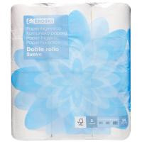 Papel higiénico suave doble rollo EROSKI, paquete 24 rollos