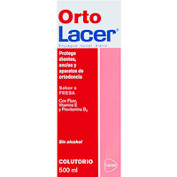 Colutorio de fresa ORTOLACER, botella 500 ml