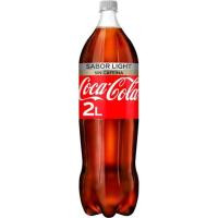 Refresco de cola light sin cafeína COCA COLA, botella 2 litros