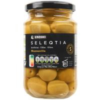 Aceitunas manzanilla EROSKI SELEQTIA, frasco 200 g