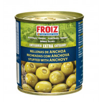Aceitunas Froiz rellenas de anchoa suaves 35% menos de sal extra 150 g