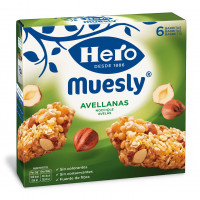 Barritas de cereales HERO muesly avellanas 6x25 g