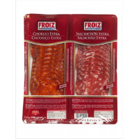 Chorizo y salchichón Froiz extra 2x100 g